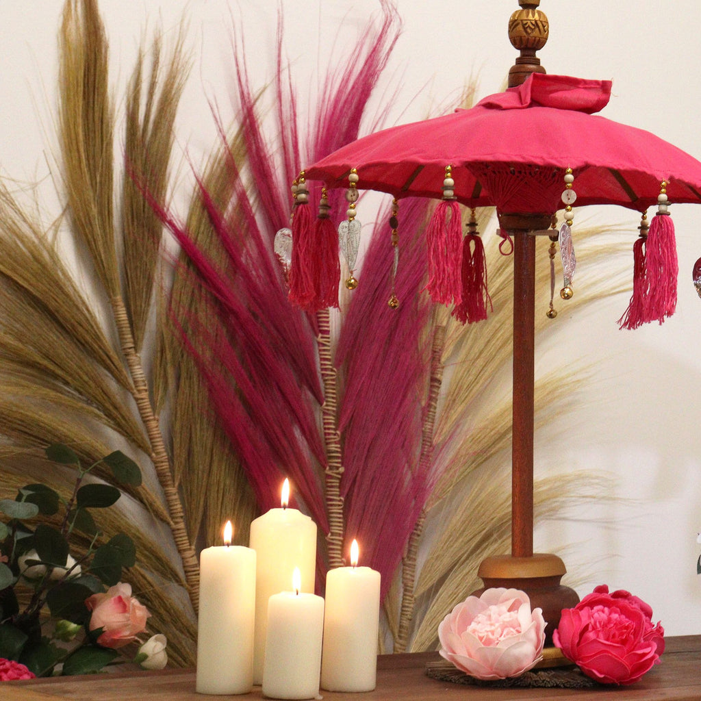 Bali Home Decor Parasol - Pink Cotton - 40 cm – view 5