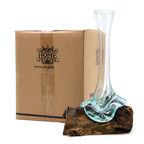 Molten Glass Tall Vase on Wood – view 4
