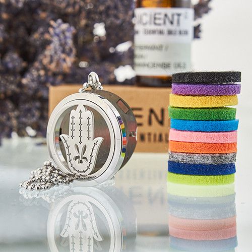 Aromatherapy Diffuser Necklace - Hand of Fatima 30mm – view 3