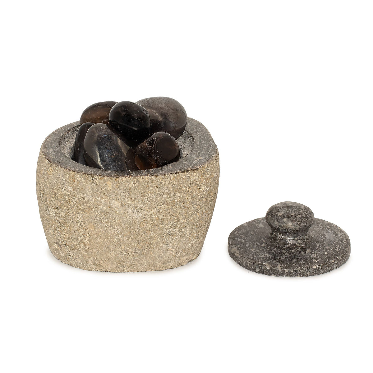 Natural Riverstone Grounding Pot - Small - approx 9x7cm – view 4