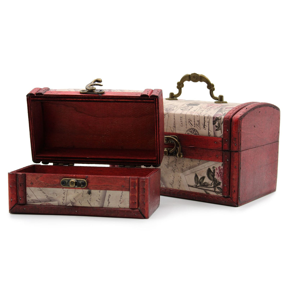 Colonial Box Set of 2, Rose Design, Vintage – view 2