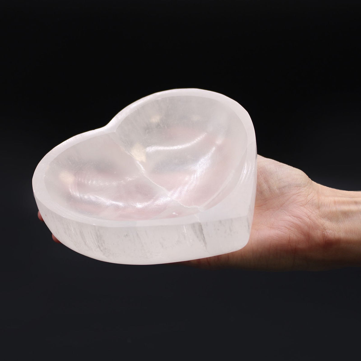 Selenite Heart Bowl approx 15cm – view 5