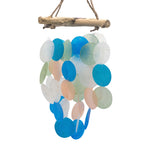 Blue & Pearl Driftwood Cross Wind Chime