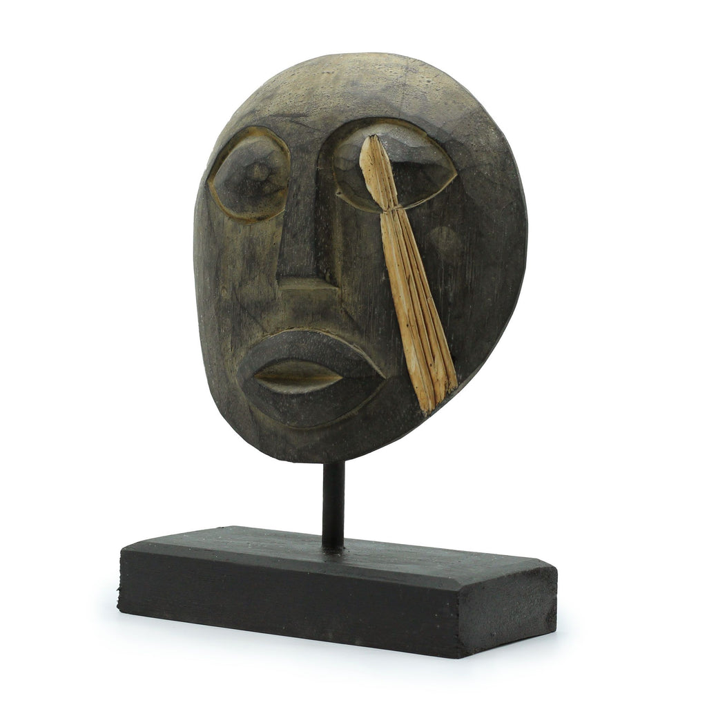 Timor Tribal Wood Mask, Antique Finish, 27x20cm – view 4