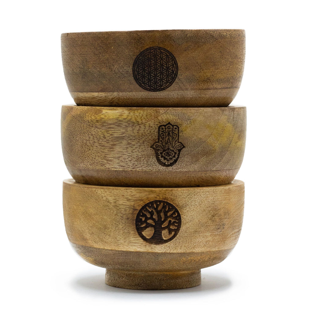 Small Mango Wood Ritual Bowl Cone Holder 11x6cm – view 6