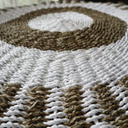 Round Seagrass Rug - White & Tan Sun - 1m – view 5
