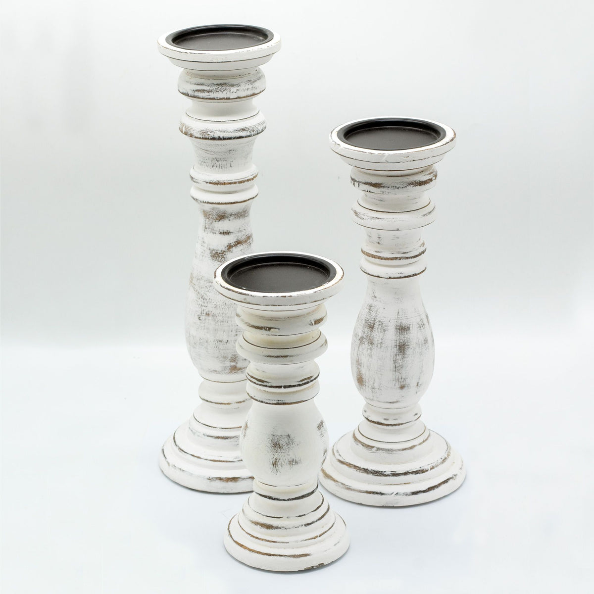 Whitewash Mango Wood Candle Stand - Large 37x10cm – view 3