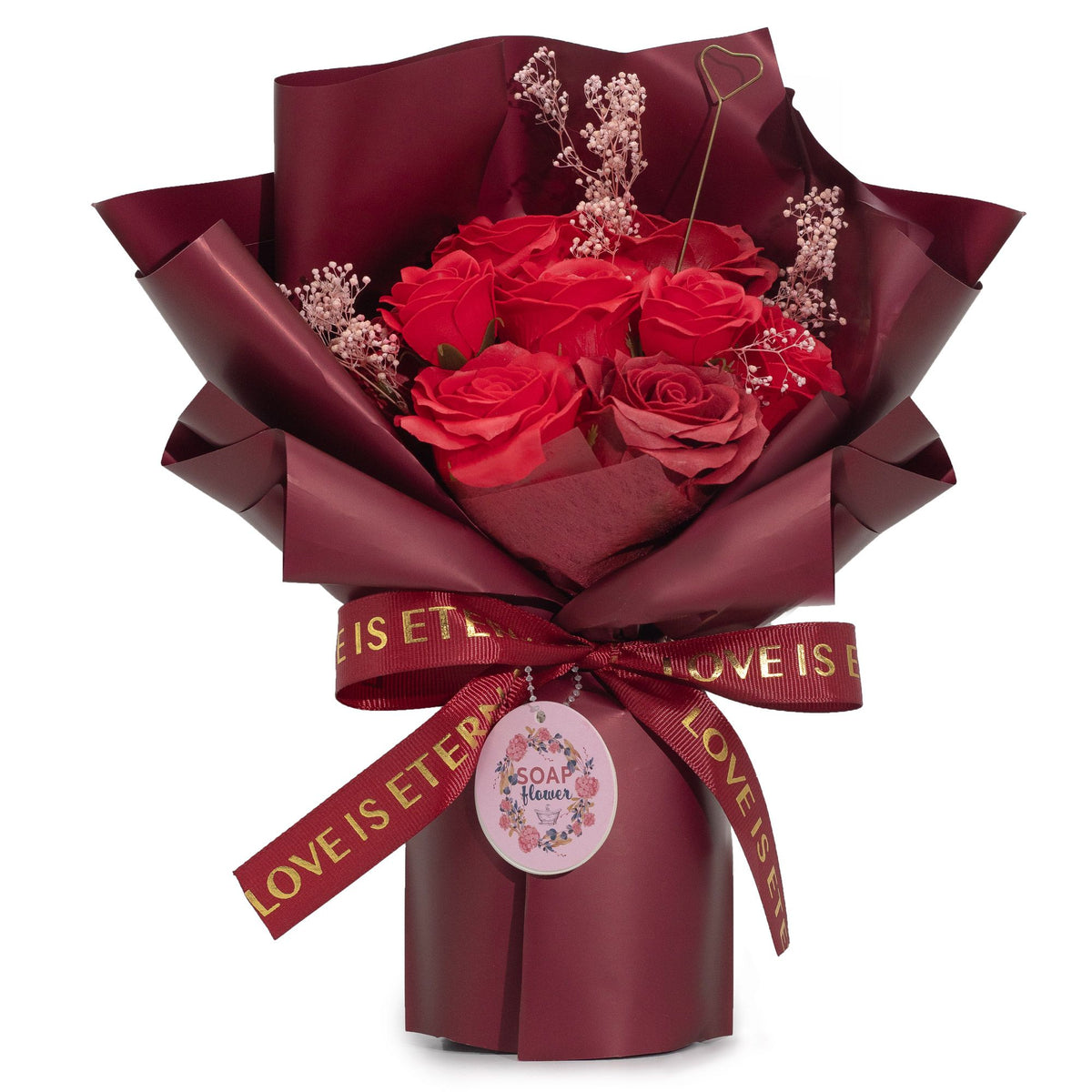 Red Soap Rose Bouquet - Love Is Eternal Gift Card – view 7