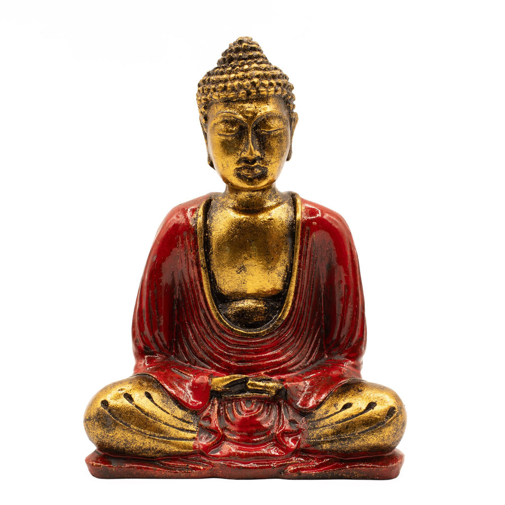 Red & Gold Buddha Statue - Medium