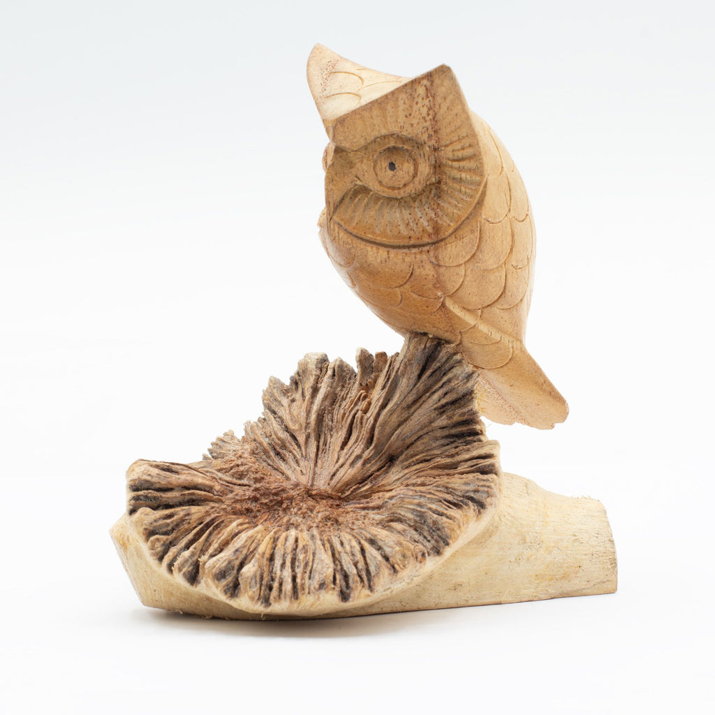 Parasite Wood Carving - Owl on a Natural Base – view 4