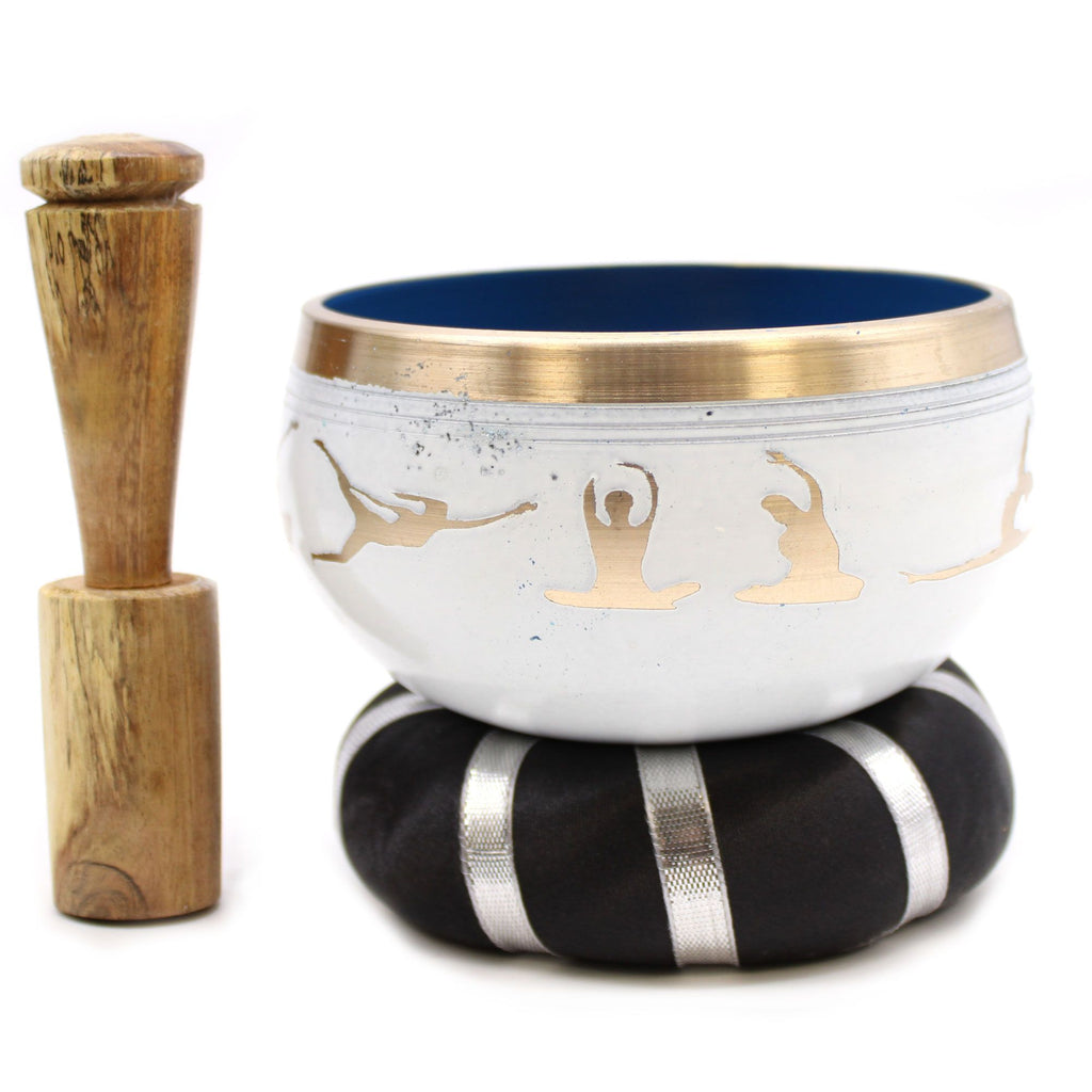 Yoga Moves Singing Bowl Set - White/Blue (10.7cm) – view 6