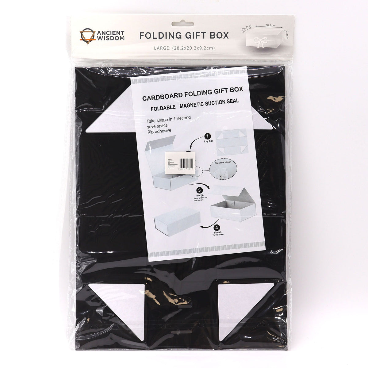 Flat Pack Gift Box Large 28.2x20.2x9.2cm Black – view 2