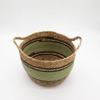 Cotton & Seagrass Baskets, Black and Green, Set of 3 – view 3