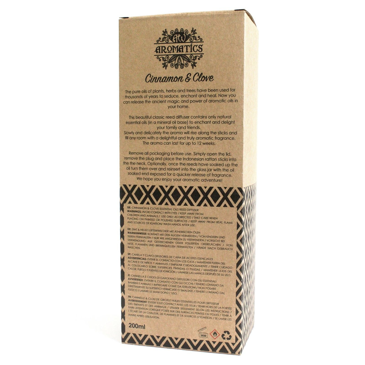 Cinnamon and Clove Essential Oil Reed Diffuser 200ml – view 3