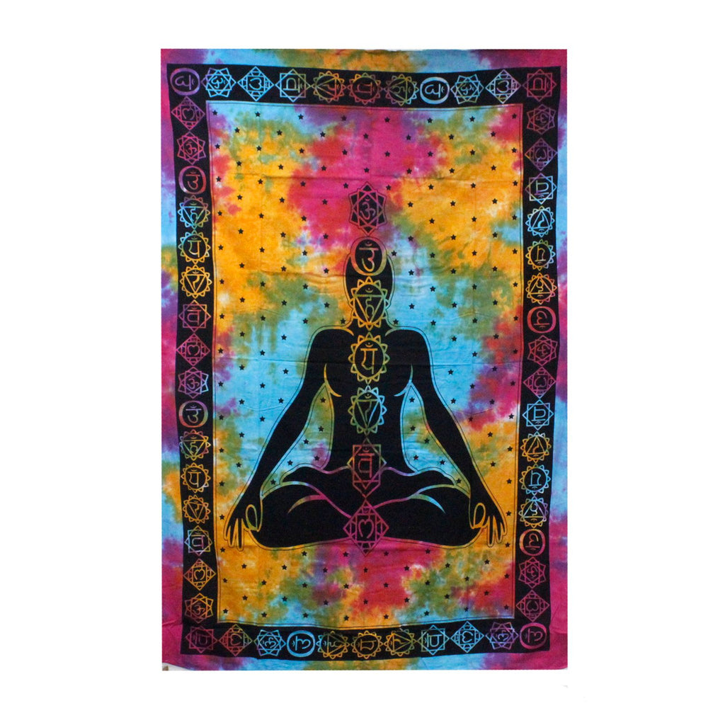 Double Cotton Bedspread & Wall Hanging - Chakra Buddha 230x200cm – view 4