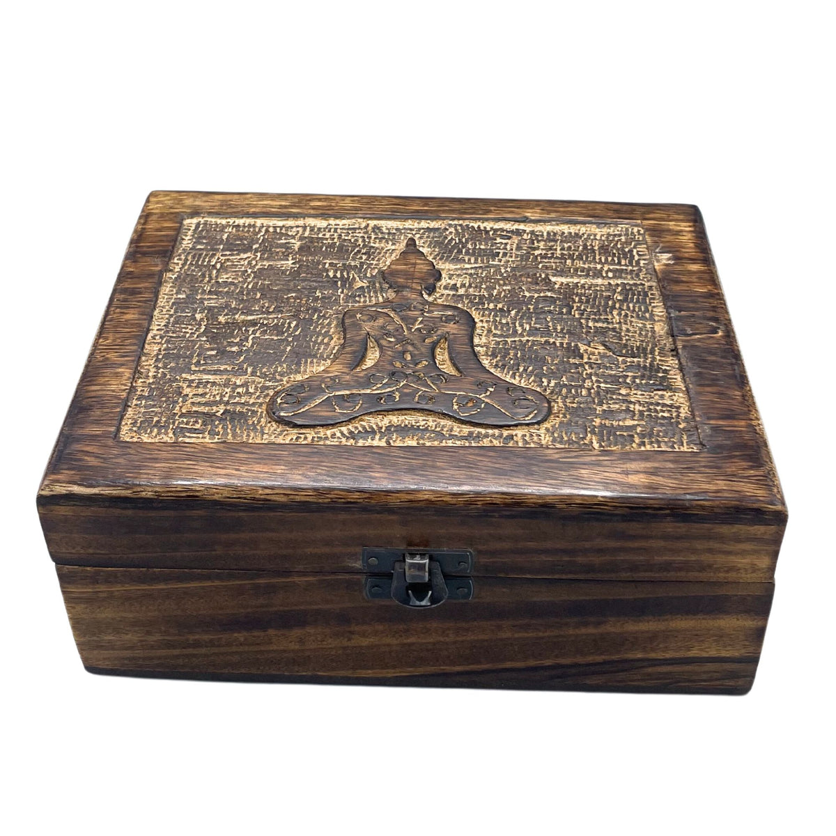 Large Mango Wood Keepsake Box 20x15x7.5cm - Buddha – view 3