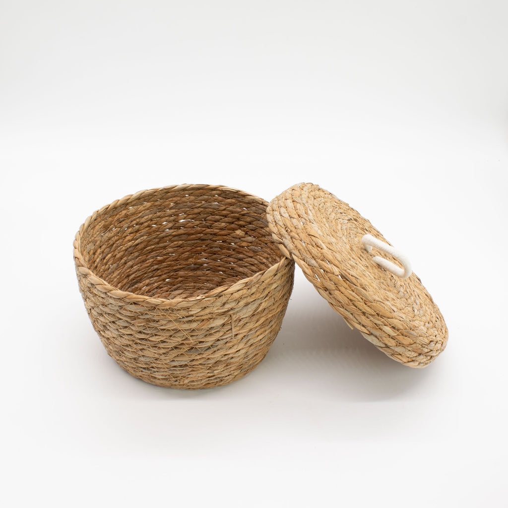 Seagrass Round Baskets with Lids, Set of 3 – view 4