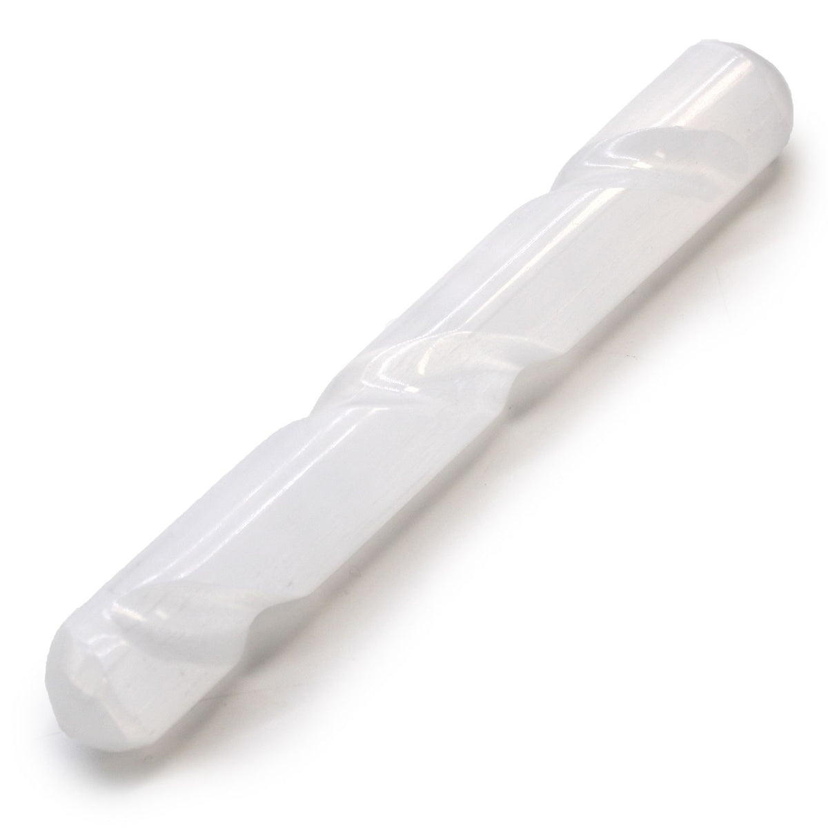 Selenite Spiral Wand - 16cm, Round Both Ends