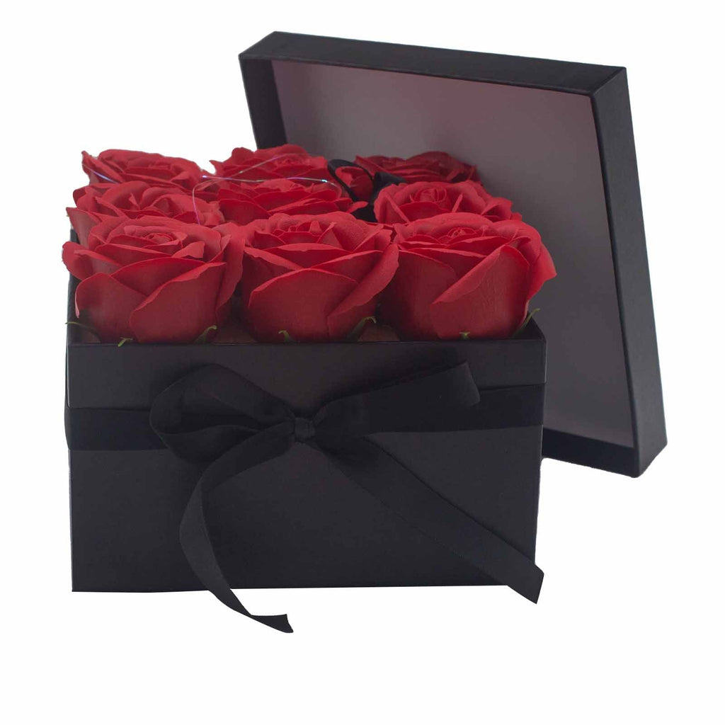 9 Red Soap Roses Square Gift Box – view 10