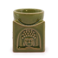 Square Buddha Ceramic Oil Burner - Light Jade