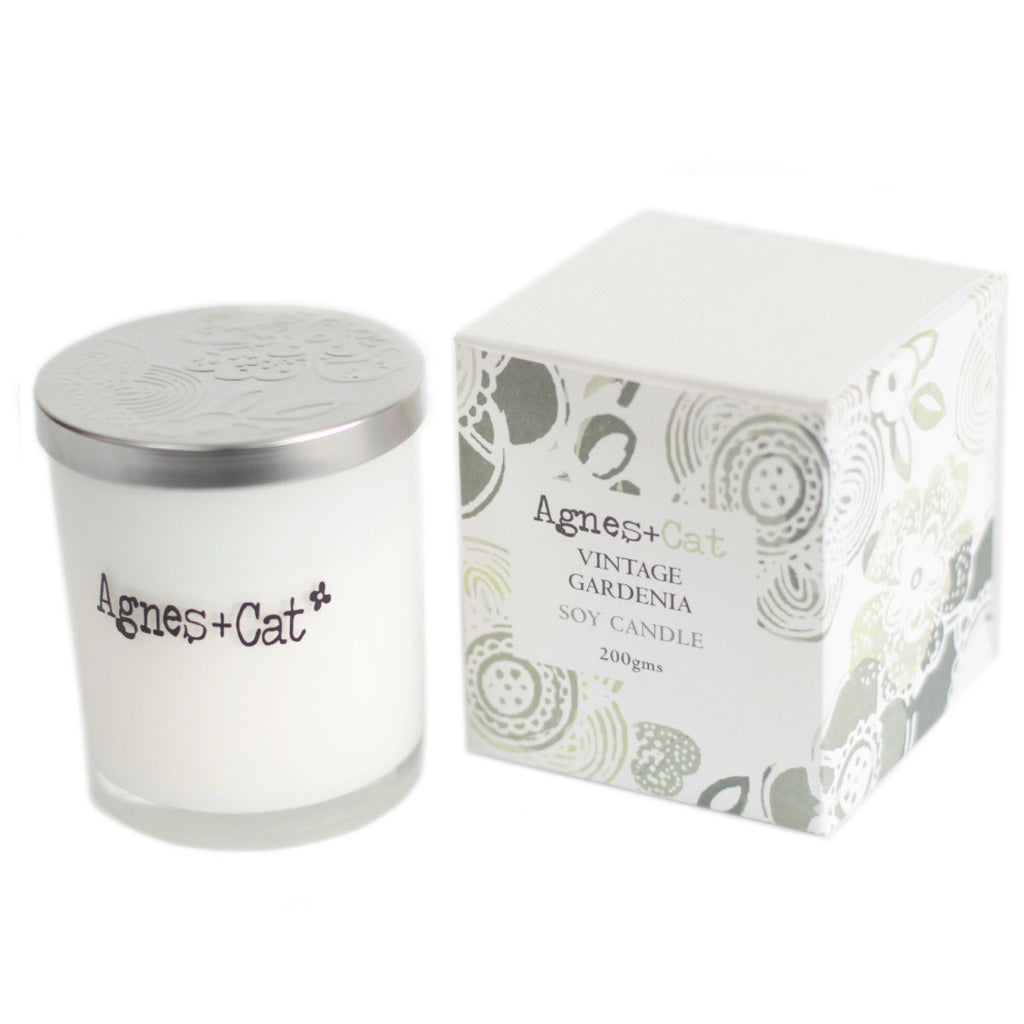 Agnes + Cat Soy Wax Votive Candle - Vintage Gardenia