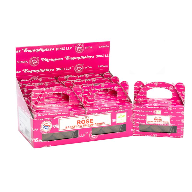 Satya Rose Backflow Dhoop Cones, Pack of 24