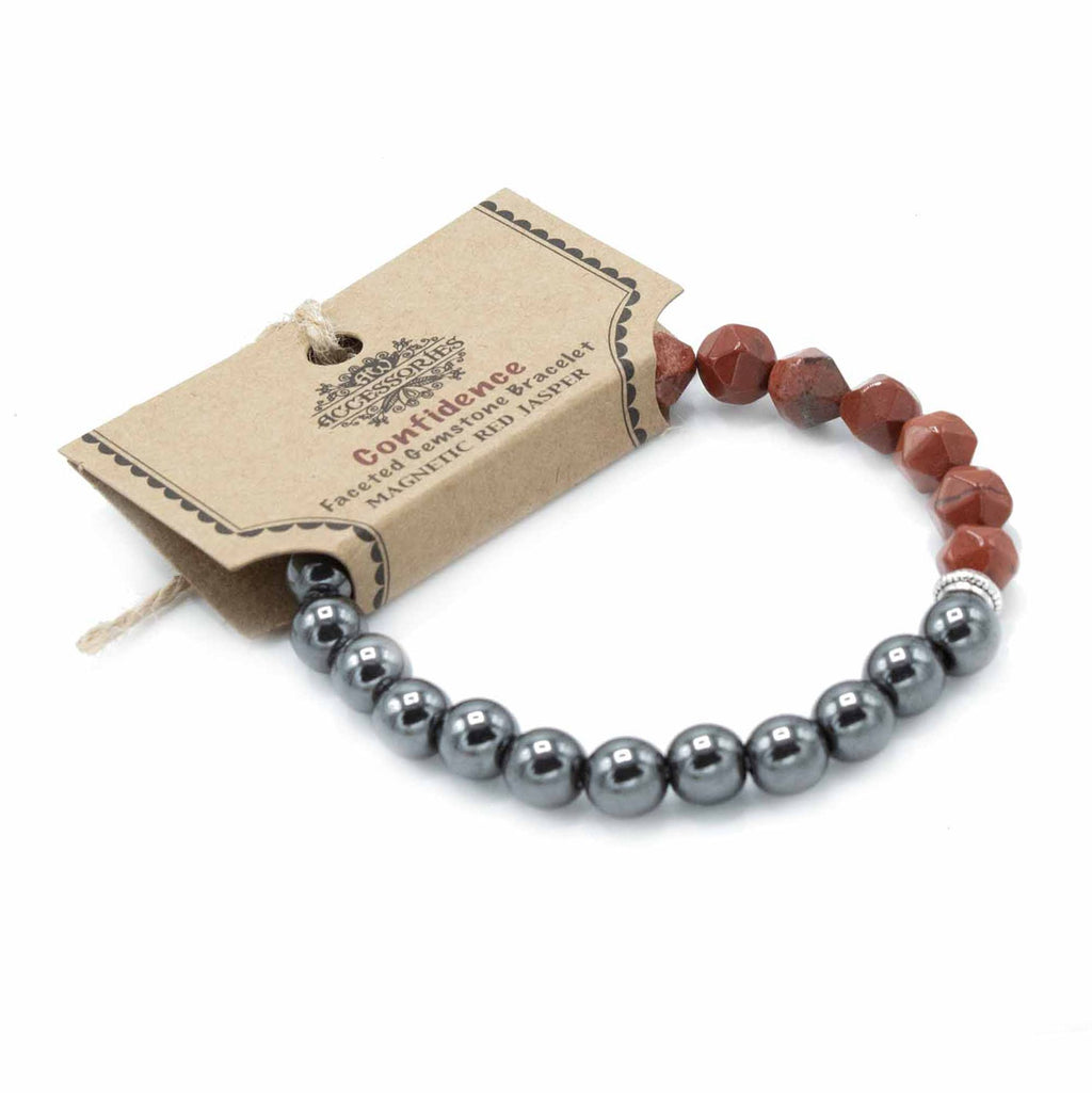 Faceted Gemstone Bracelet - Red Jasper