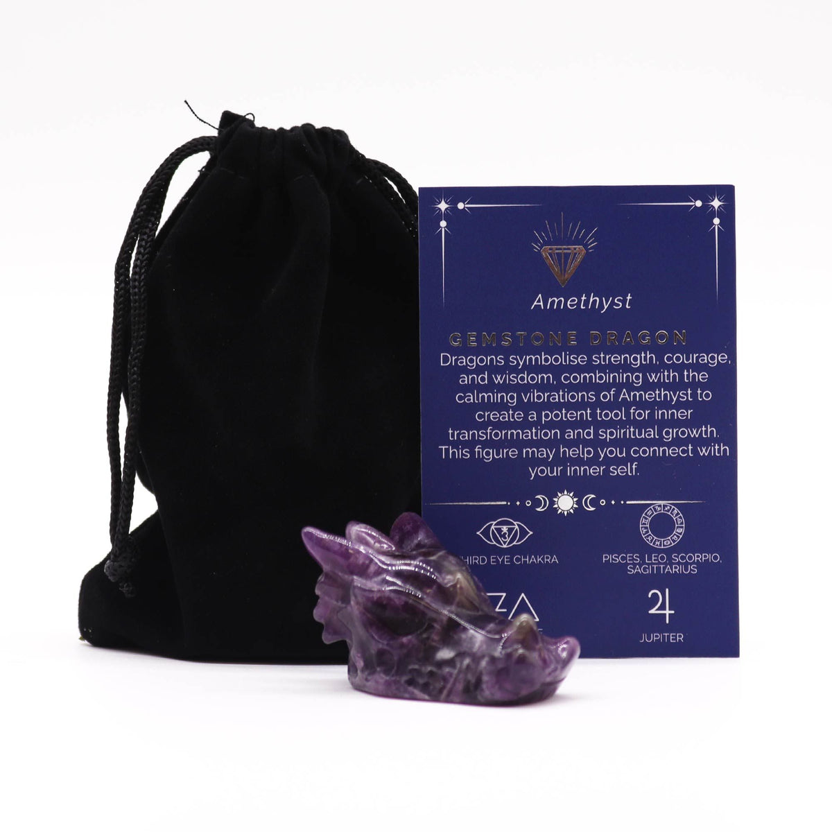 Small Amethyst Dragon Head Figure 4.5cm