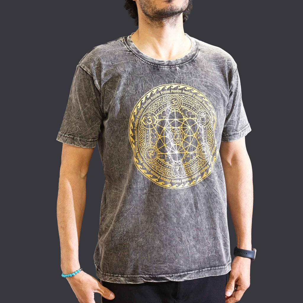 Nomad Sari Stonewashed T-Shirt - Chakra - Dark Grey - Medium – view 2