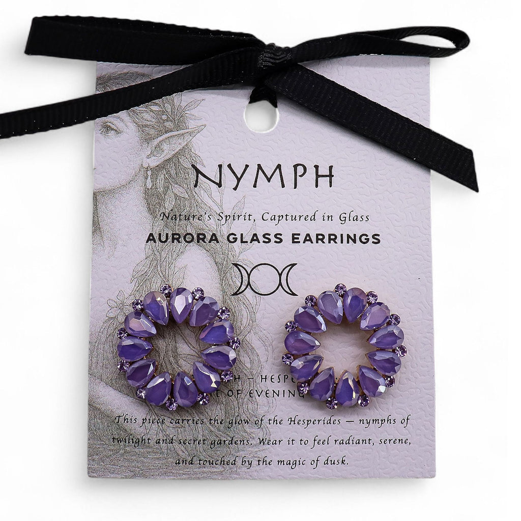 Nymph Lavender Loop Glass Earrings – view 3