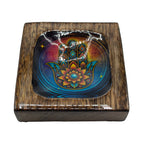 Mango Wood Enamelled Tray Set, Hamsa Design, Medium – view 2