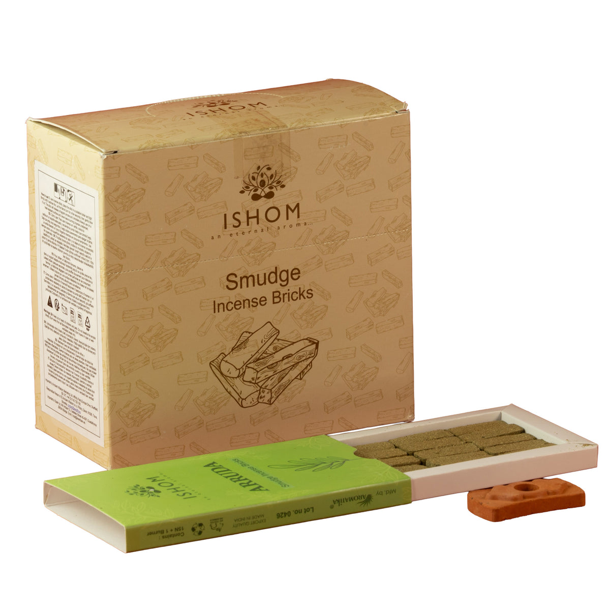 Benzoin Natural Incense Bricks with Burner, Pack of 15