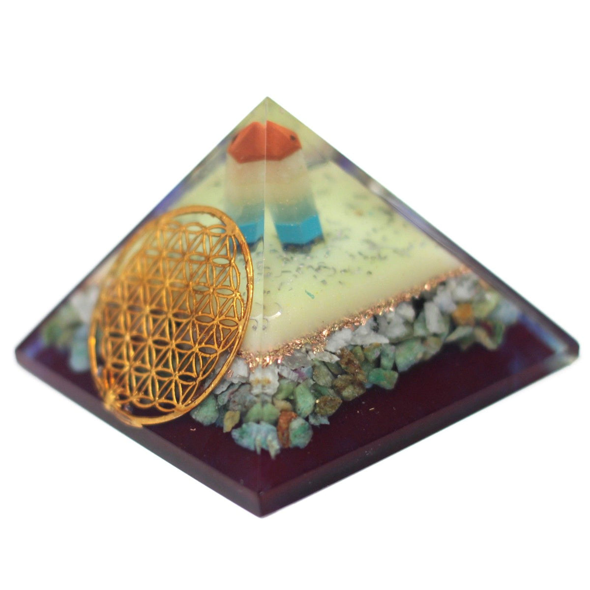 Orgonite Pyramid 70mm - Flower of Life Symbol – view 3