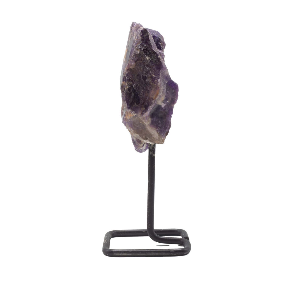 Amethyst Mineral Specimen on Black Metal Stand – view 4