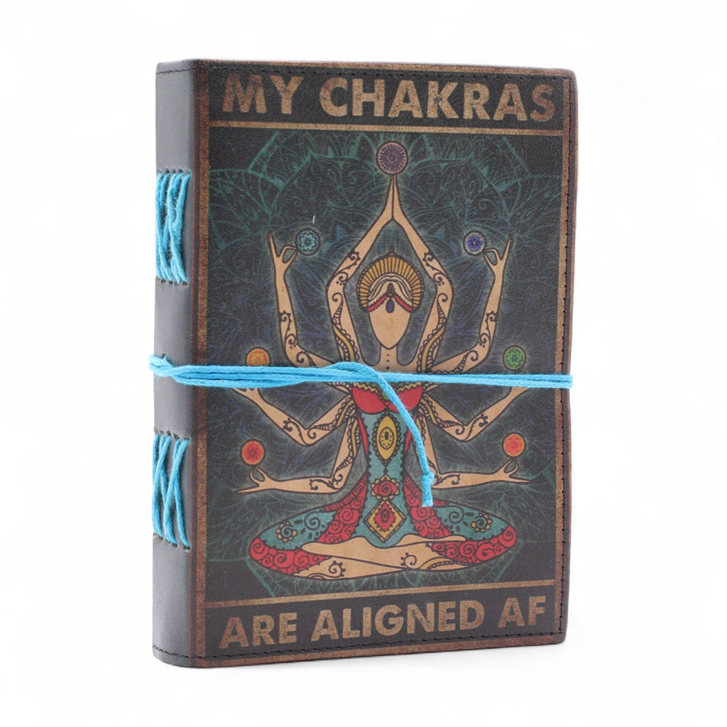 Leather Chakra Goddess Notebook, Aligned AF – 17.5x13 cm – view 3