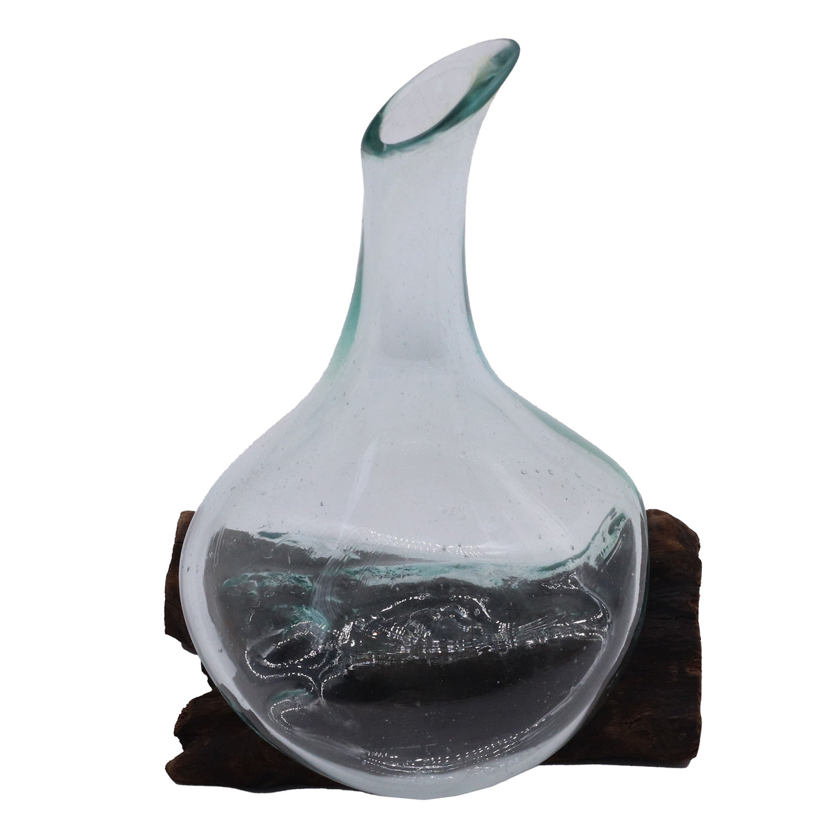 Molten Glass Mini Decanter on Wood 20cm – view 5