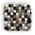 Square Felt Coasters 10cm Grey Tones Set of 4