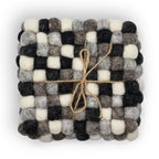 Square Felt Coasters 10cm Grey Tones Set of 4