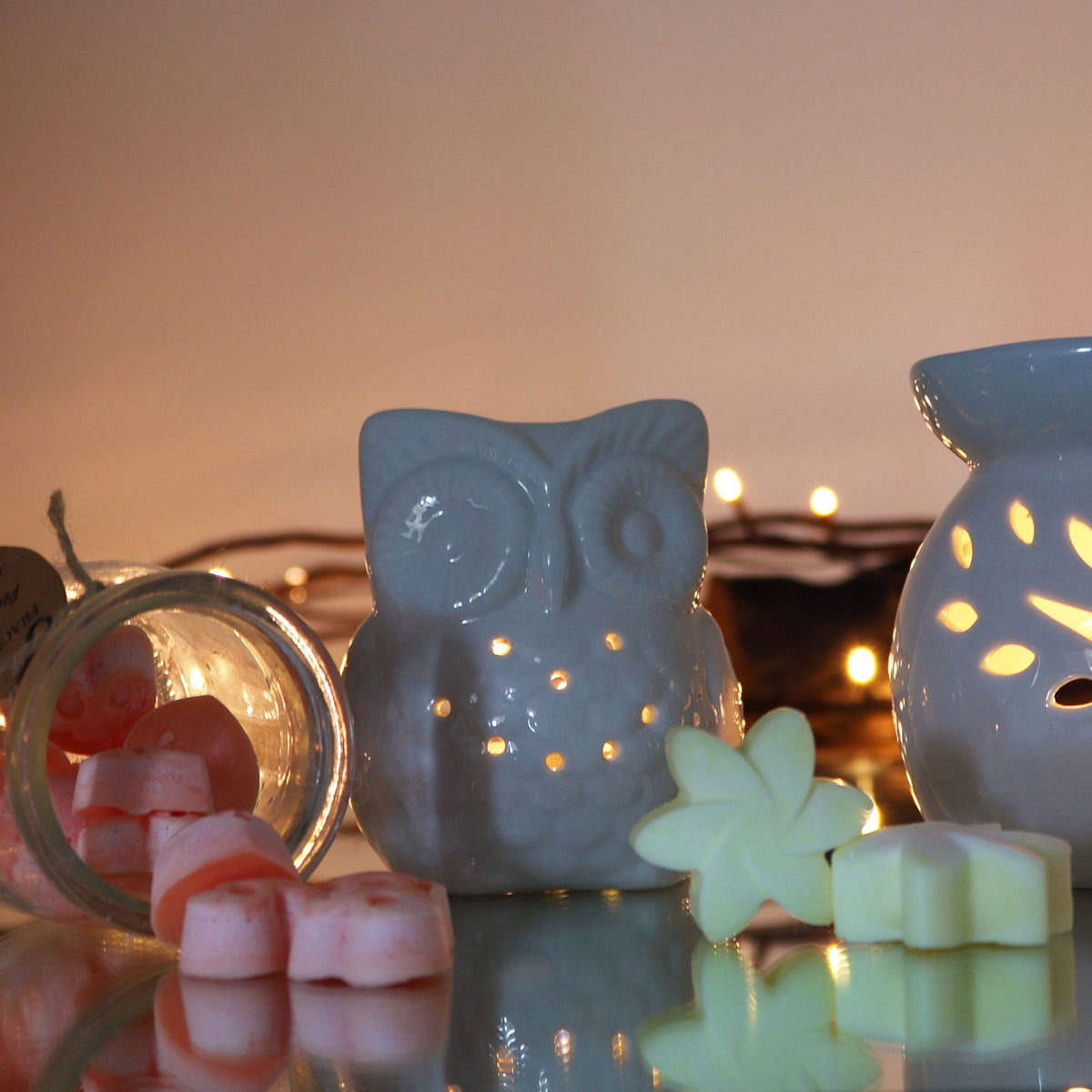 Classic White Ceramic Oil Burner - Tall Owl – view 3