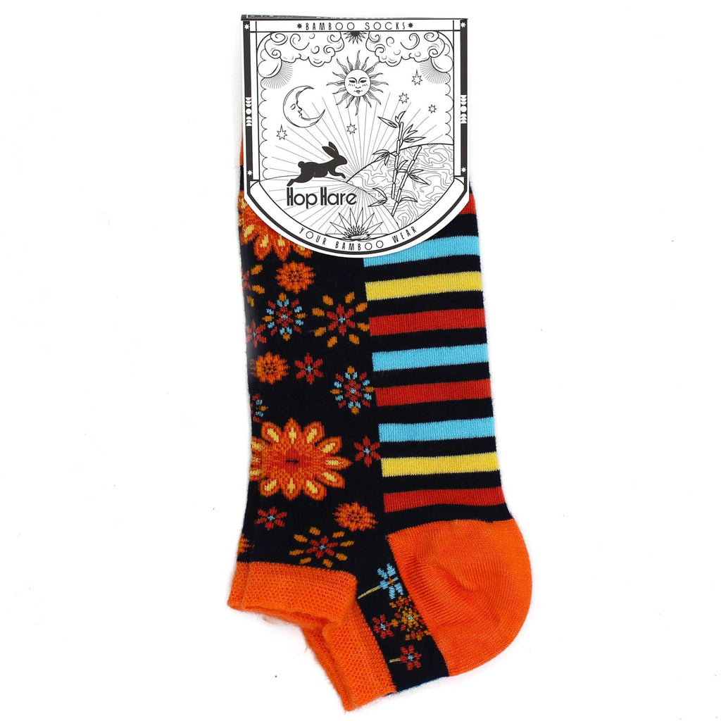 Hop Hare Bamboo Low Trainer Socks - Mandala Flowers – view 4
