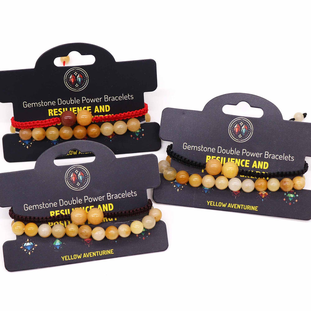 Yellow Aventurine Double Power Bracelet Set – view 4