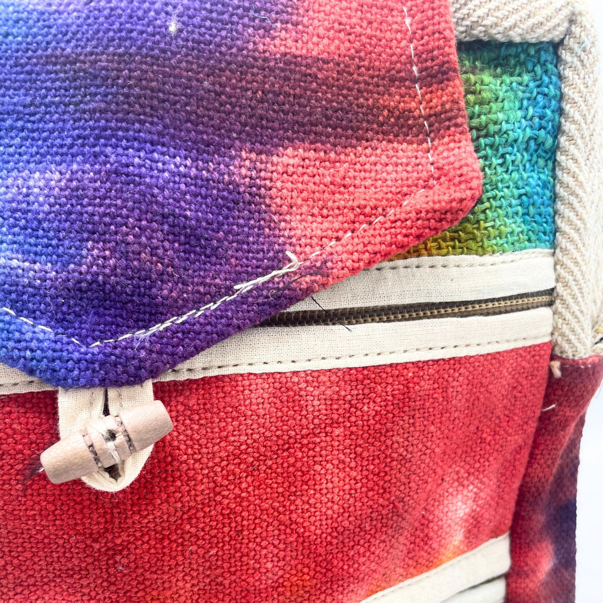 Tie-Dye Hemp Messenger Bag - Two Zips & Flap – view 2
