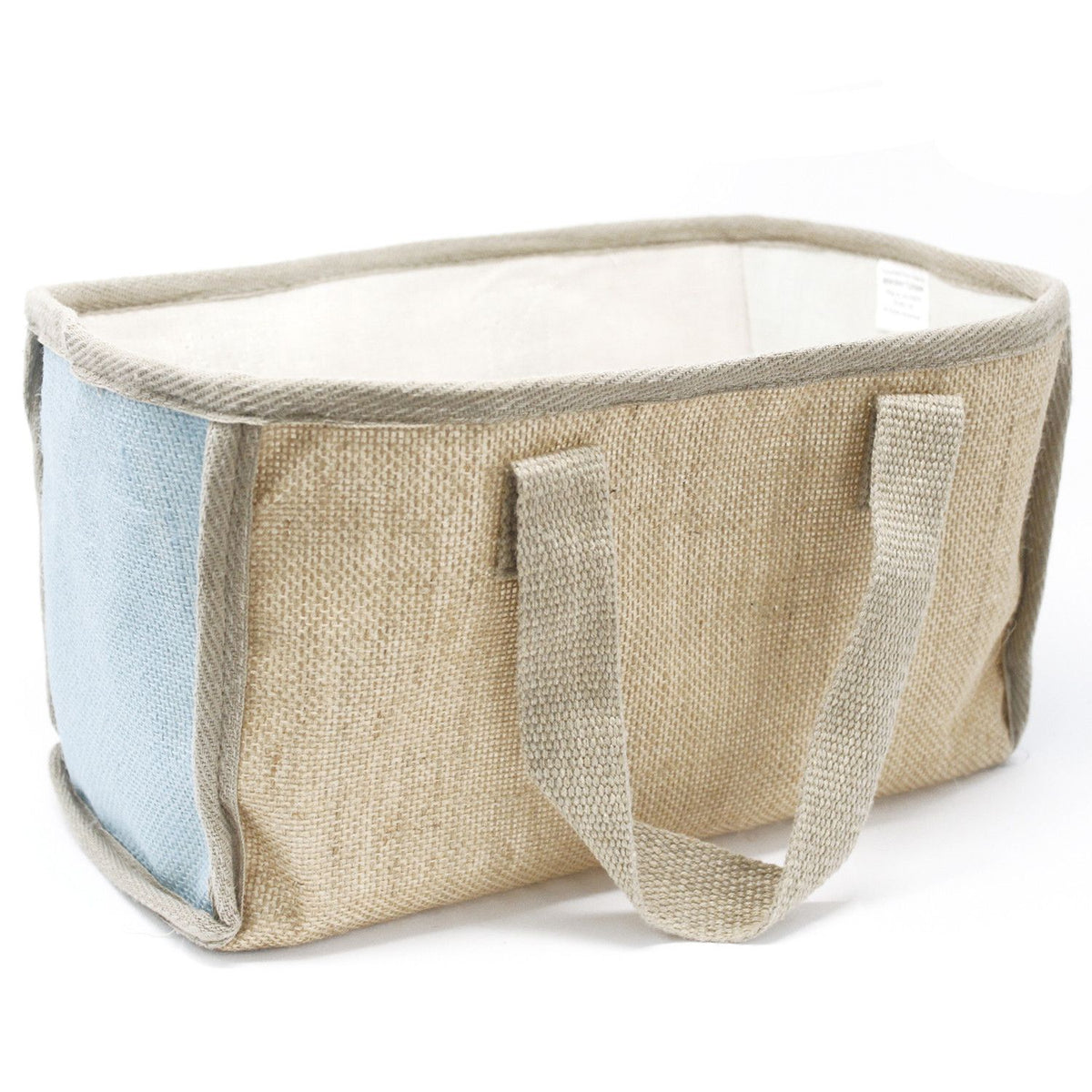 Large Jute Shopping Basket 33x18x20cm Teal – view 4