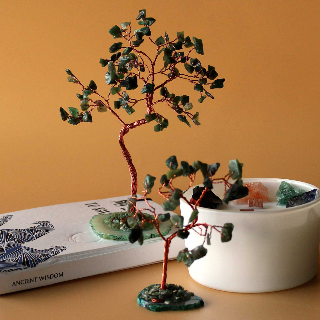Green Aventurine Gemstone Tree on Green Agate Base - 35 stones – view 4