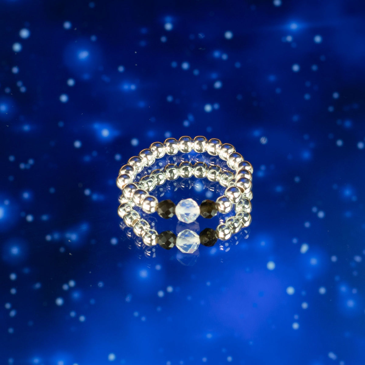Nymph Gemstone Ring Set - Northern Lights Labradorite & Lapis – view 8