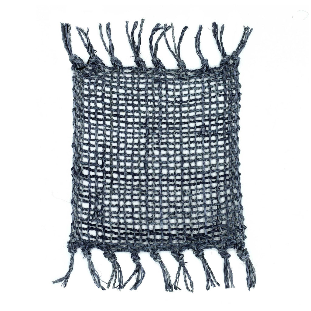 Set of 4 Seagrass Fringe Coasters - Charcoal – view 2