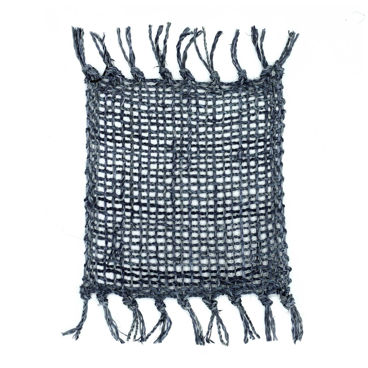 Set of 4 Seagrass Fringe Coasters - Charcoal – view 2