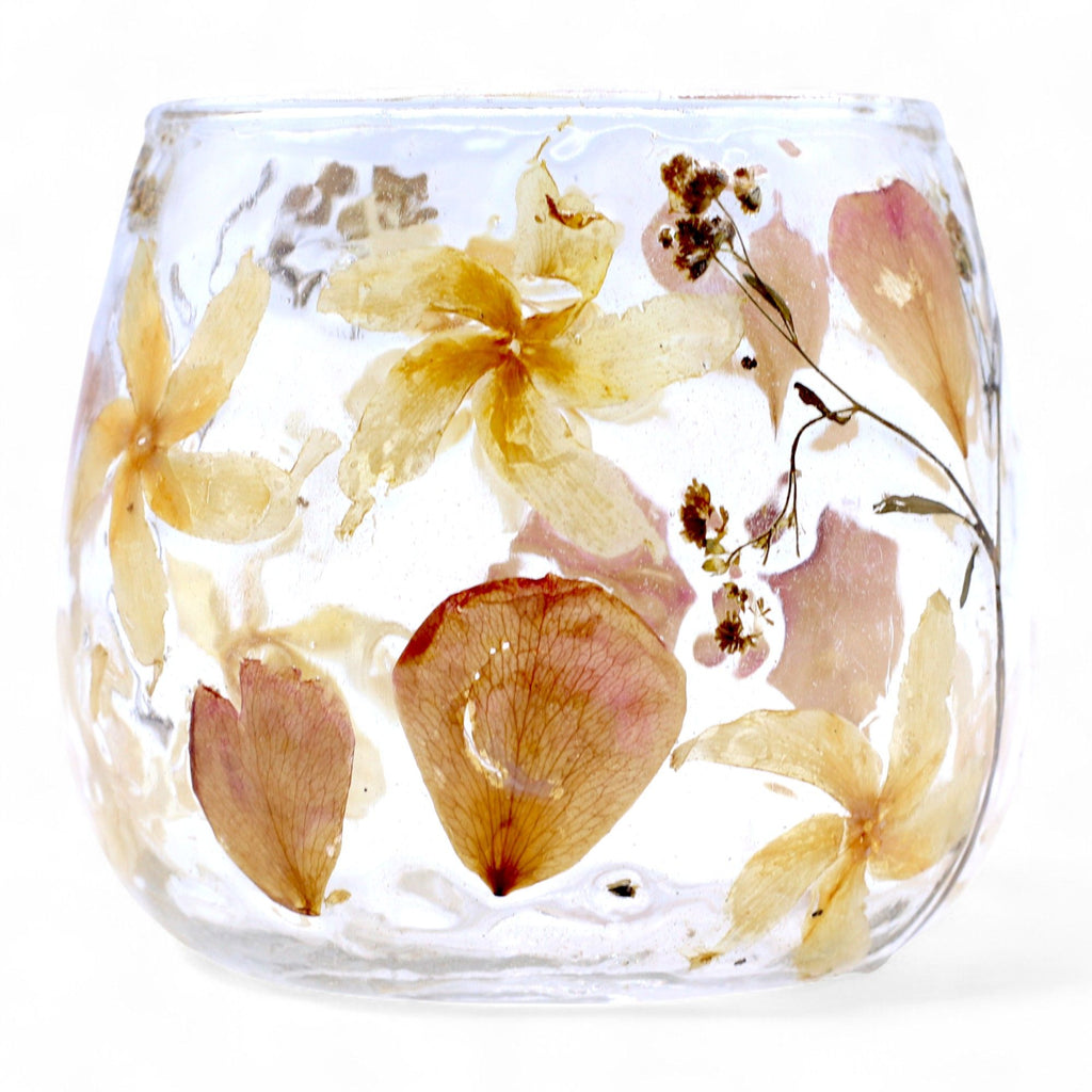 Natural Floral Glass Straight Candle Holder - Rosa 8x8cm – view 11