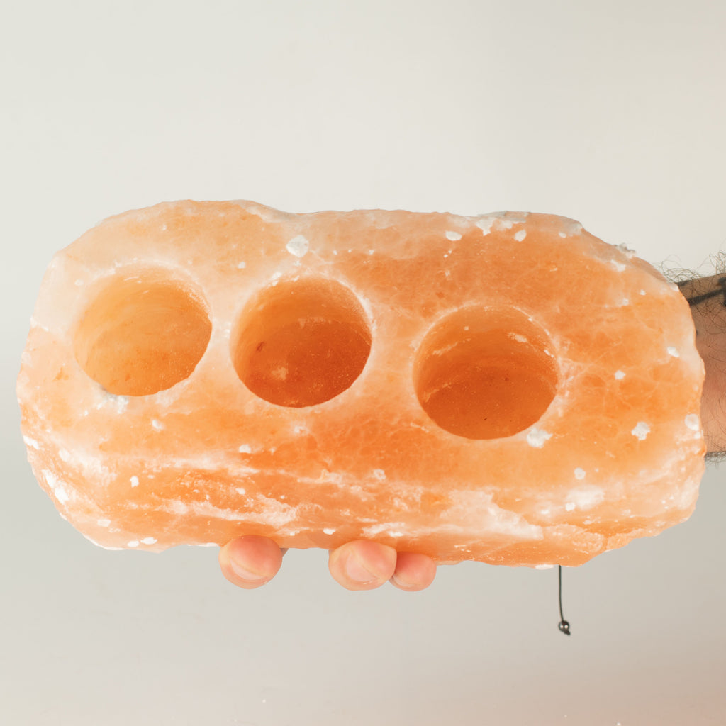 Himalayan Salt Candle Holder - Three Tealights – view 3