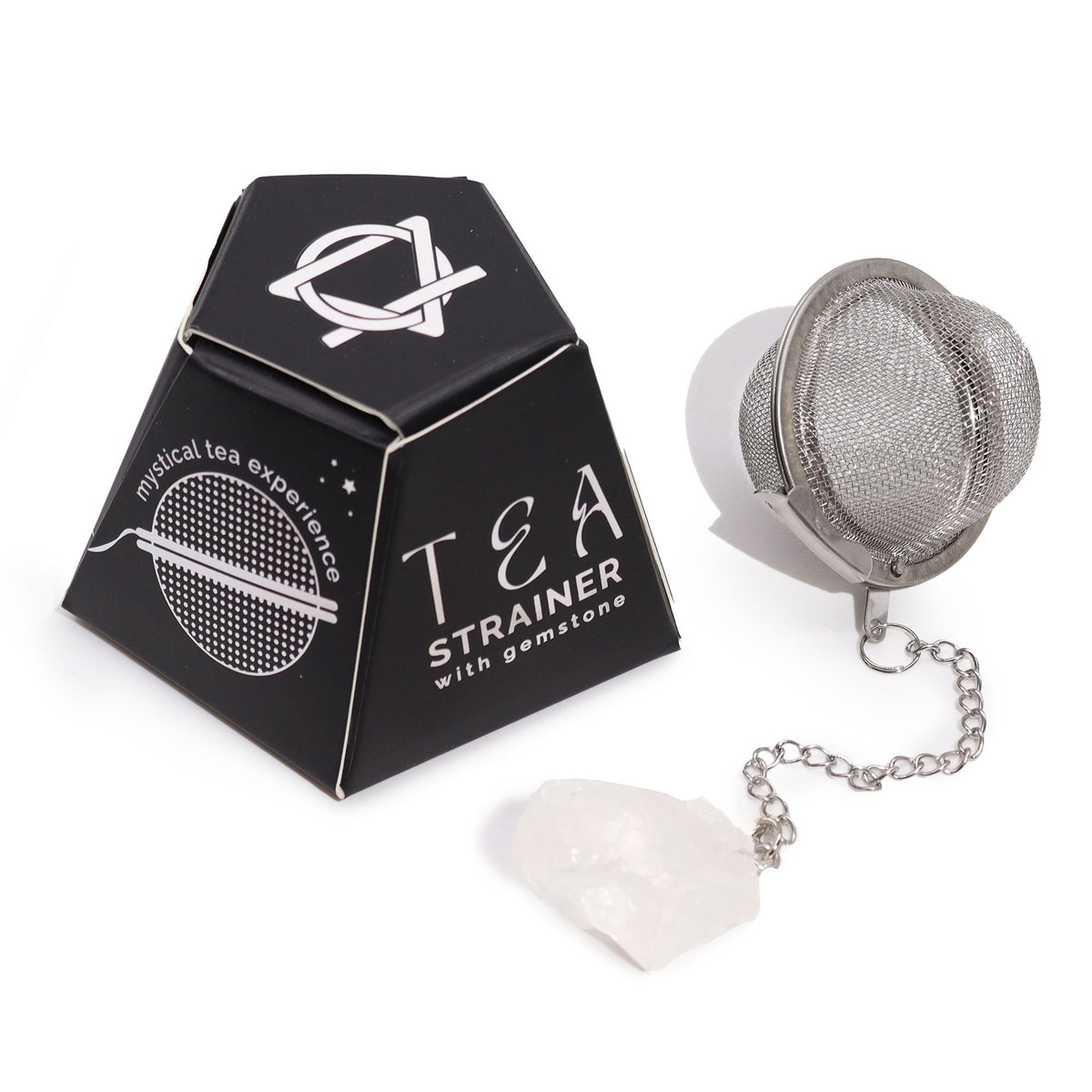 Rock Quartz Raw Crystal Tea Strainer – view 3